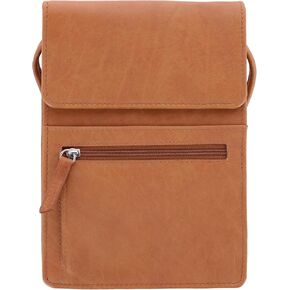ili New York 6824 Leather Crossbody Organizer with RFID Blocking Lining (Antique Saddle) in Kuwait