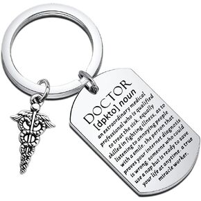 FAADBUK Doctor Keychain Doctor Thank You Gift Caduceus Charm Medical Jewelry Medical Student Graduation Gift