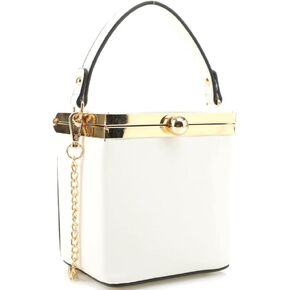 Small Medium Top Handle Square Frame Clutch Purse Crossbody Bag