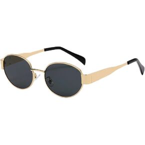 Trendy Retro Oval Sunglasses for Women Men Small Metal Frame Sun Glasses Ladies Shades BS1200 in Kuwait