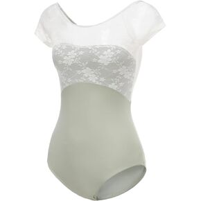 Women Short Sleeve Ballet Leotards for Adult Dance Bodysuit