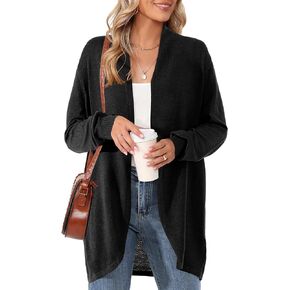 Amoretu Women Cardigans Lightweight Open Front Long Sleeve Duster Cardigan Sweater