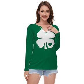 TMSD Womens St. Patrick's Day Top Long Sleeve Sweatshirt V-Neck Sexy Shirt