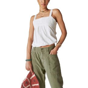 Lucky Brand Women's Floral Embroidered Bubble Tank in Saudi Arabia