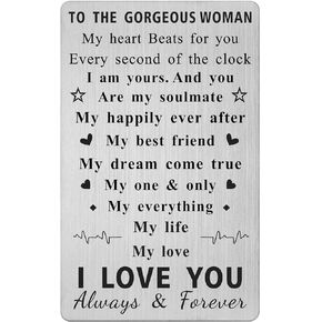 Women Birthday Card Gifts for Her - I Love You Gifts for Her - Wife Romantic Birthday Engraved Card Gifts