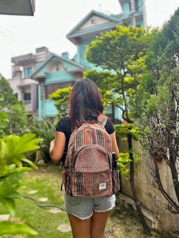 Brown large hemp backpack, hippie backpack in Saudi Arabia