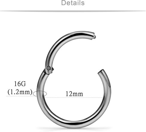 SCERRING 2 قطعة 16 جرام 14 جرام G23 التيتانيوم متمحور الفرس الجزء الحاجز الأنف الشفاه الدائري هوب الغضروف الزنمة النائم أقراط هيئة ثقب المجوهرات 8 مللي متر 10 مللي متر 12 مللي متر in Kuwait