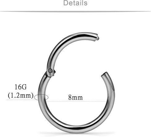 SCERRING 2 قطعة 16 جرام 14 جرام G23 التيتانيوم متمحور الفرس الجزء الحاجز الأنف الشفاه الدائري هوب الغضروف الزنمة النائم أقراط هيئة ثقب المجوهرات 8 مللي متر 10 مللي متر 12 مللي متر in Kuwait