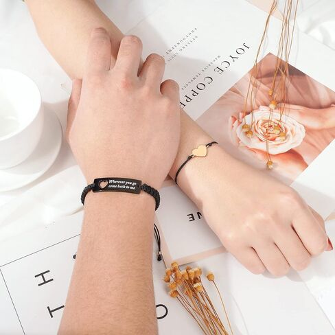 أساور متطابقة للأزواج، هدايا للأزواج في علاقات المسافات الطويلة لصديقها وصديقتها والنساء والرجال له ولها in Kuwait