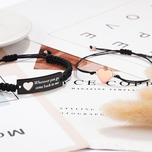 أساور متطابقة للأزواج، هدايا للأزواج في علاقات المسافات الطويلة لصديقها وصديقتها والنساء والرجال له ولها in Kuwait