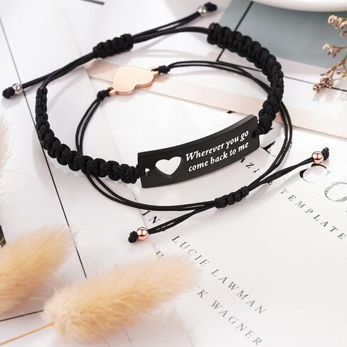 أساور متطابقة للأزواج، هدايا للأزواج في علاقات المسافات الطويلة لصديقها وصديقتها والنساء والرجال له ولها in Kuwait