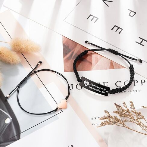 أساور متطابقة للأزواج، هدايا للأزواج في علاقات المسافات الطويلة لصديقها وصديقتها والنساء والرجال له ولها in Kuwait