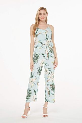 Women's Hawaiian Strap V with Pockets Jumpsuit in Wispy Cereus in Saudi Arabia