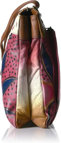 Anna by Anuschka Women's Genuine Leather Medium Multi-Compartment Cross Body | Zip-Top Organizer with Large Outside Zip-Pocket | Tribal Potpourri in Kuwait
