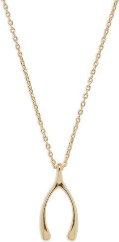 Lucky Brand Wish Bone Pendant, Silver, One Size in Saudi Arabia