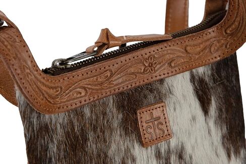 STS Ranchwear Women's Casual Everyday Lightweight Leather Yipee Kiyay Collection Crossbody with Adjustable Shoulder Strap, Multi in Saudi Arabia