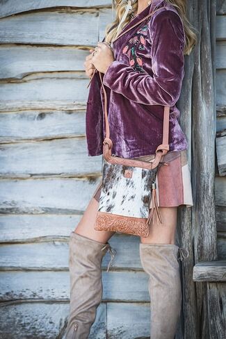 STS Ranchwear Women's Casual Everyday Lightweight Leather Yipee Kiyay Collection Crossbody with Adjustable Shoulder Strap, Multi in Saudi Arabia