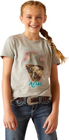 Ariat Girls' Arrowhead T-Shirt, Heather Grey in Saudi Arabia