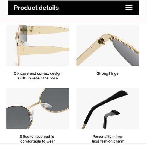 Trendy Retro Oval Sunglasses for Women Men Small Metal Frame Sun Glasses Ladies Shades BS1200 in Kuwait