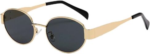 Trendy Retro Oval Sunglasses for Women Men Small Metal Frame Sun Glasses Ladies Shades BS1200 in Kuwait