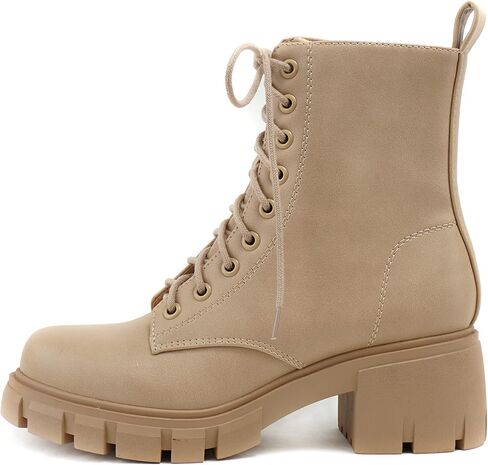 Soda TUNDRA ~ Women Lug Sole Lace up Fashion Combat Ankle Boot w/Side Zipper in Saudi Arabia