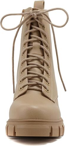 Soda TUNDRA ~ Women Lug Sole Lace up Fashion Combat Ankle Boot w/Side Zipper in Saudi Arabia
