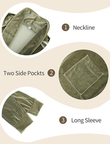 ايه ار اس اس ام سترة كارديجان طويلة مخملية بقبة مطوية مفتوحة من الامام للنساء in Kuwait