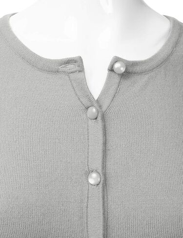 سترة صوفية نسائية من EIMIN بياقة دائرية وأكمام طويلة وأزرار سفلية (S-XL) in Kuwait