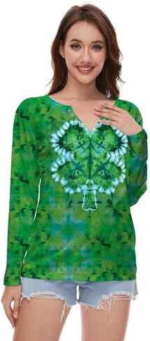 TMSD Womens St. Patrick's Day Top Long Sleeve Sweatshirt V-Neck Sexy Shirt in Saudi Arabia