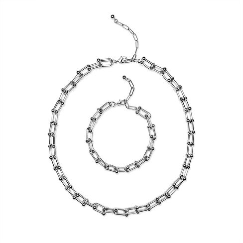 U Link Chain Necklace/Bracelet/Earrings/Gold Chain Necklace For Women/U Shape Chunky Chain Y2K in Saudi Arabia