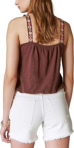 Lucky Brand Women's Floral Embroidered Bubble Tank in Saudi Arabia