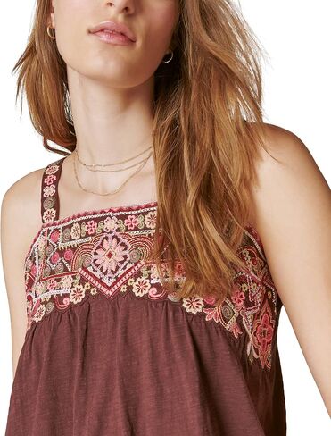 Lucky Brand Women's Floral Embroidered Bubble Tank in Saudi Arabia