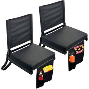 Stadium Seats with Back Support 2 Pack Extra Wide,Stadium Seat for Bleachers with Back Support,Portable Bleacher Chairs with Back and Cushion Foldable