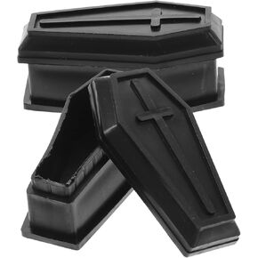 2pcs Coffin Ornaments Mini Coffin Casket Mini Halloween Coffin Haunted House Props Coffin Figurine Coffin Halloween Prop Funny Prank Prop Miniature Makeup Stand Plastic