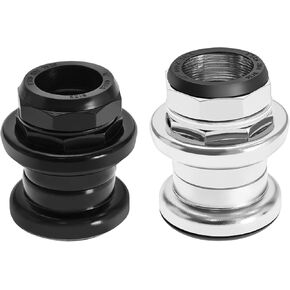 Create idea 2PCS Bike Headset Metal External Cup for 1 Inch Threaded Steerer 31.8mm Head Tube and 25.4mm Fork Mountain Bike Accessories (Black & Silver)