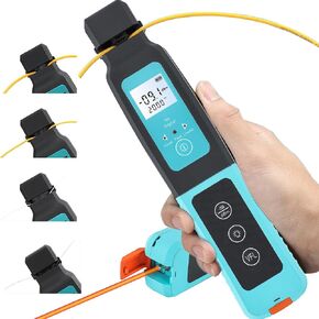 Hanchen Optical Fiber Identifier Handheld Live Optical Fiber Detector Tester High Performance Tracker Single Mode/Multimode 10mw Red Light Source (Blue)