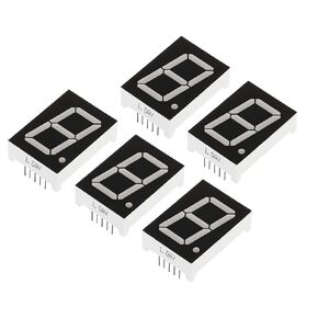 PATIKIL LED Display Digital Tube, 5 Pack Common Cathode 7 Segment 10 Pin 1 Bit 2.1V 1" Digit Height LED Display Module for Electronic Driver Board, Yellow
