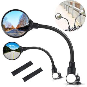 2pcs Bicycle rearview mirror Bike Mirror Rotatable And Adjustable Wide Angle Rear View Shockproof Convex Mirror Round Bike Rear View Mirrors for Handlebars