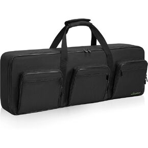 61 key Keyboard Case, Keyboard Gig Bag Case with Adjustable Straps and 6-Pocket for Keyboard Accessaries, 61 key Electric Piano Keyboard Gig Bag 40.6"x5.1"x15.4"