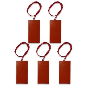 YYSOLDER 5PCS Silicone Heater Mat Rubber Heating Mat Flexible Silicone Heater Electric Blanket Constant Temperature Hot Heating Mat for Industrial Equipment 12v 15w (50mm*100mm)