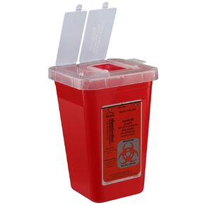 100030-100 1 Quart Phlebotomy Container, Translucent Red, Pack of 100