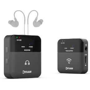 2.4GHz Wireless in Ear Monitor System 24Bit/48K Mono Stereo Wireless IEM System with Transmitter Beltpack Receiver Auto Pairing, OTG USB Input, for Studio Band Live Performance