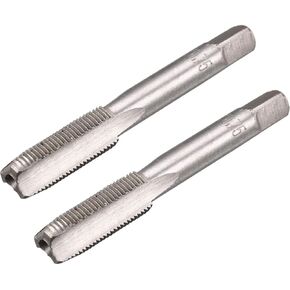 uxcell Metric Hand Tap M8 Thread 0.75 Pitch 3 Straight Flutes H2 Alloy Tool Steel Bottom & Taper Screw Tap Set Tapping Tools for Repairing 1 Pair