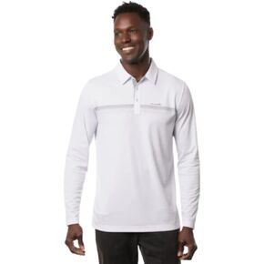 TravisMathew Mens Unplugged Chest Stripe Long Sleeve Button Plaquet Golf Polo - White XXL in Saudi Arabia