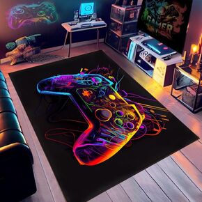 Gaming Rug for Boys Room - Gamer Rug with Game Controller Design for Game Room,Esports Room and Game-themed Bedroom 60x40 inches