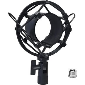 Metal Shock Mount, Mic Clip Holder for Diameter 43-48mm Condenser Microphone, Anti-Vibration Suspension High Isolation Mic Stand