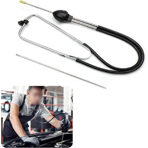 1 PC Car Engine Stethoscope Tool, Vehicle Noise Diagnostic Device, Universal Waterproof Durable Metal Automotive Mechanics Cylinder Stethoscope Replacement for Truck SUV Car (Black & Silver)
