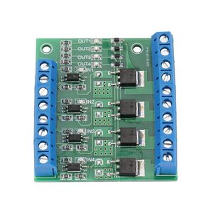 PWM MOS FET Module, PWM 4-Channel MOS FET Module PLC Amplifier Circuit Board Driver Module, Motor Driver Board 3-20V to 3.7-27VDC 10A
