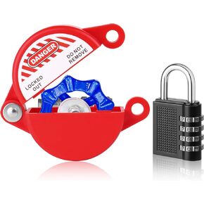 Gate Valve Lockout Device with Coded Lock, Outdoor Faucet Lock Kit for Hose Bib Lock/Propane Tank Lock, Water Valve Lock Fit 1 to 2-1/2 in Gate Valve Handles Gas Valve Water Spigot