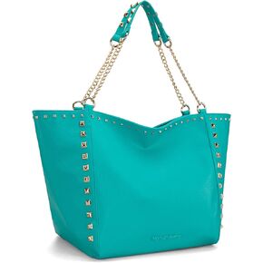 Montana West Hobo Bags for Women Top-handle Tote Bag with Chain Handle and Rivets Decoration